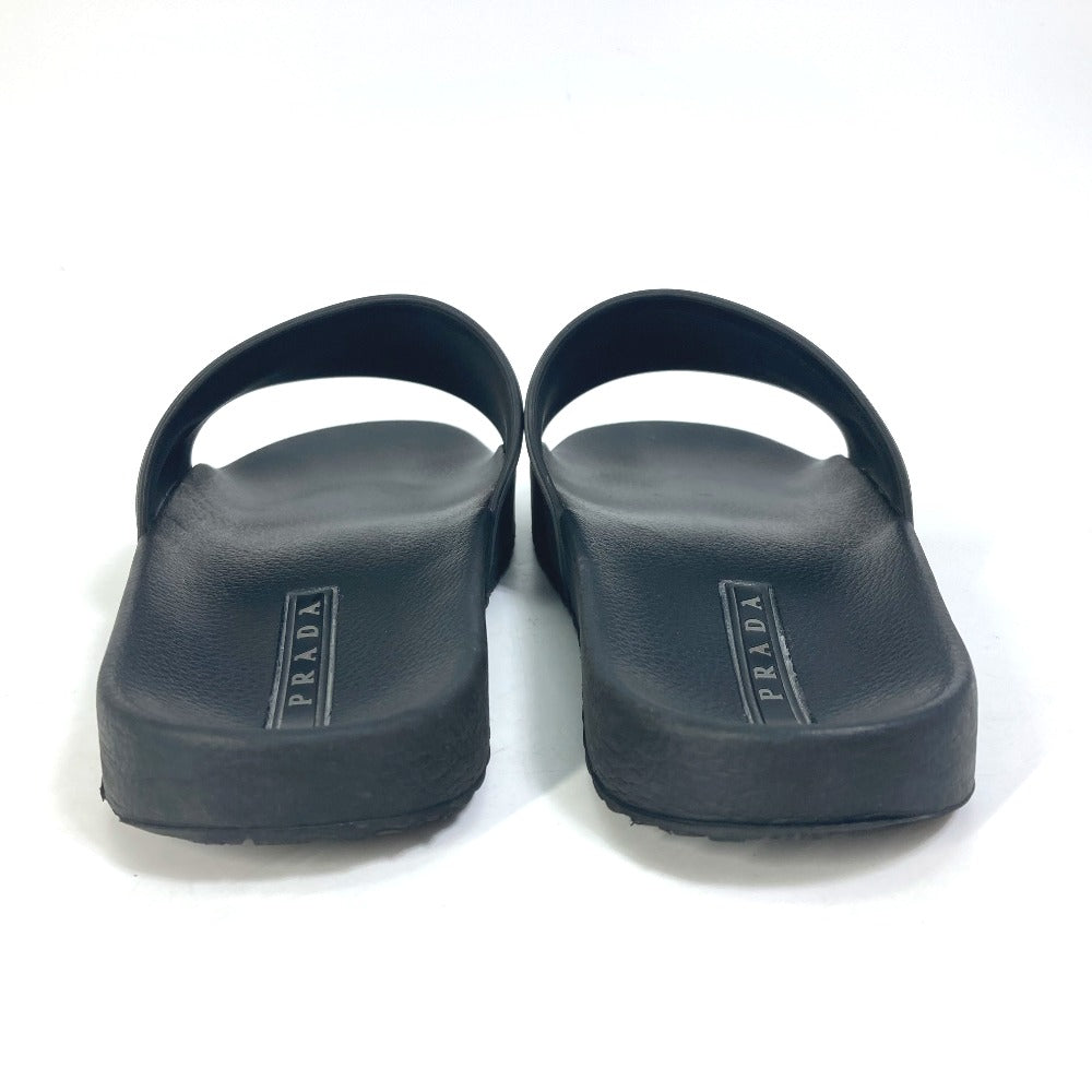 PRADA Sandals 4X3102 rubber black logo mens 7 Used Authentic