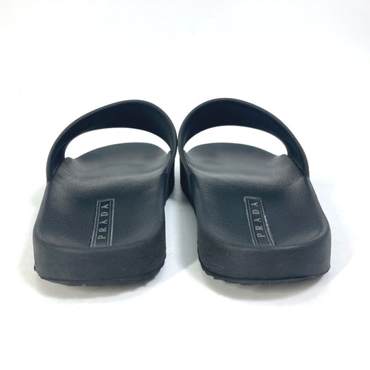 PRADA Sandals 4X3102 rubber black logo mens 7 Used Authentic