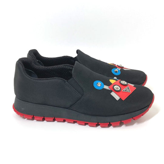 PRADA Slip-on Nylon black Shoes Sneakers robot Women 35 Used Authentic