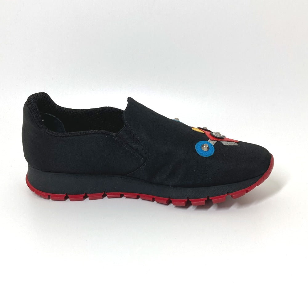 PRADA Slip-on Nylon black Shoes Sneakers robot Women 35 Used Authentic