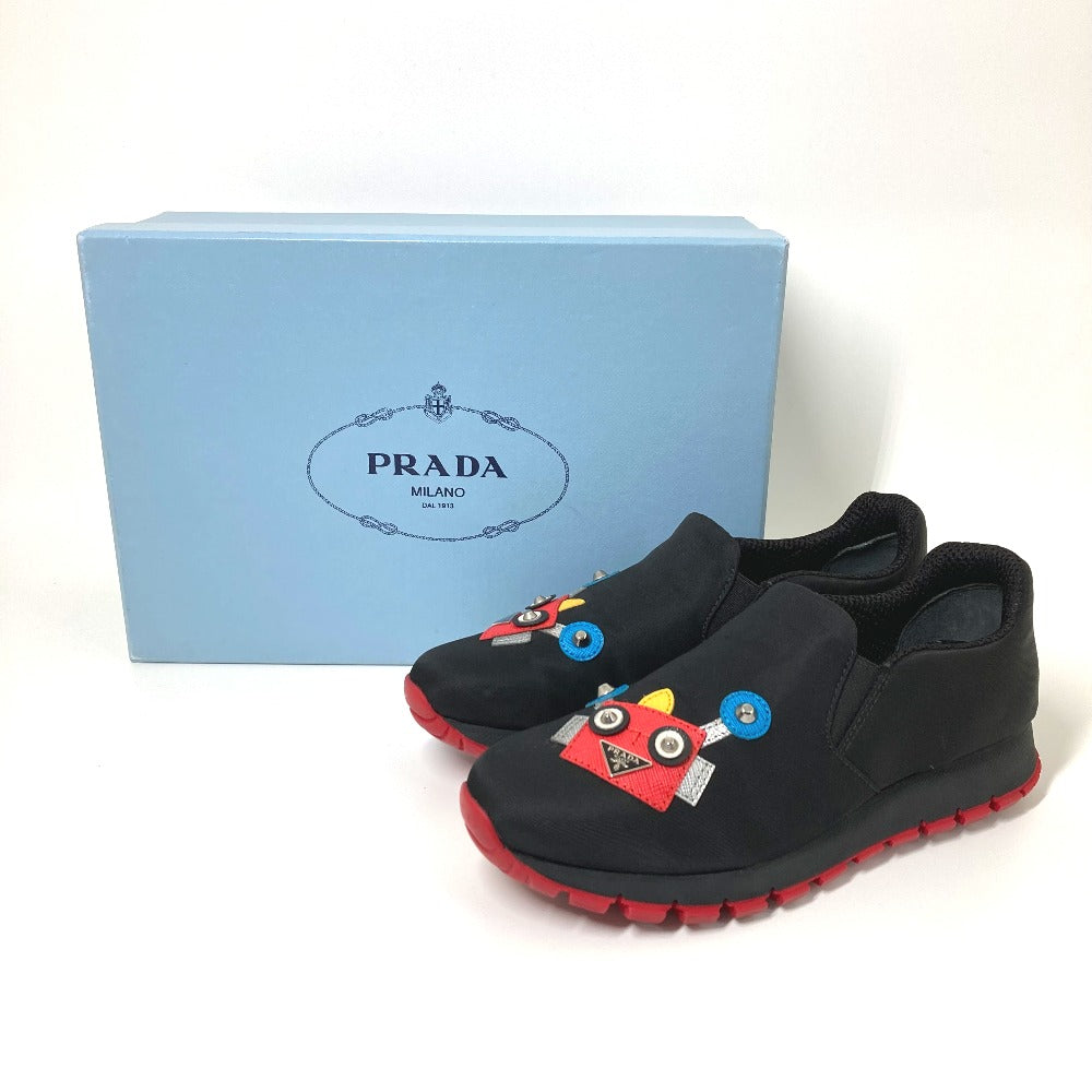 PRADA Slip-on Nylon black Shoes Sneakers robot Women 35 Used Authentic