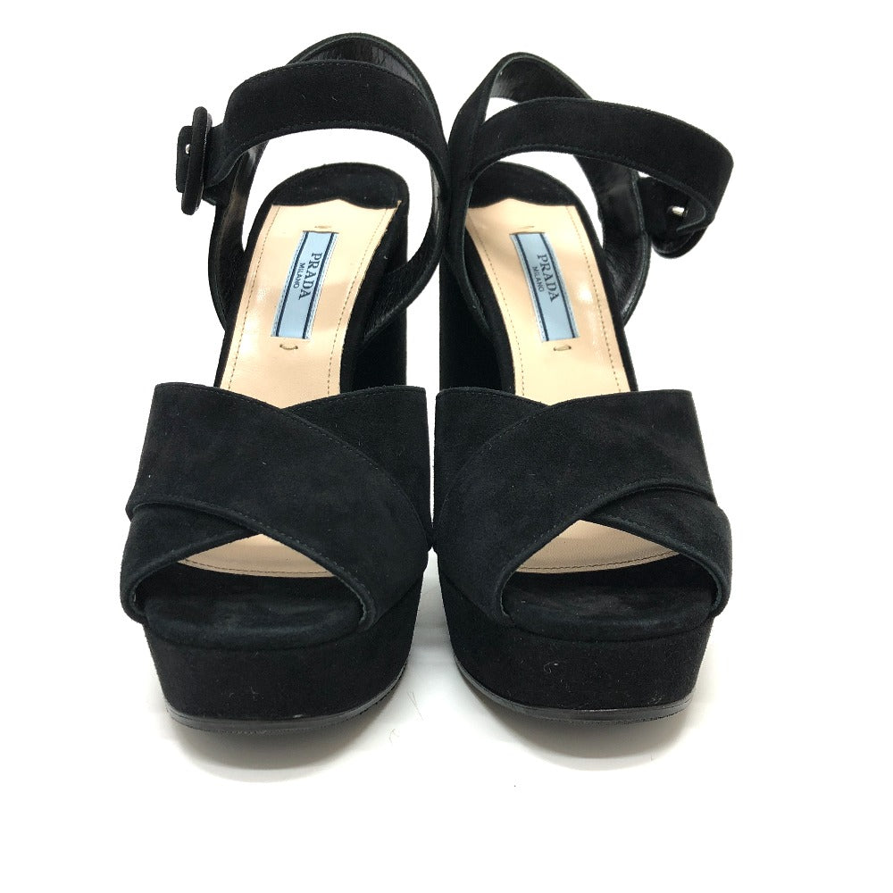 PRADA Sandals 1XP882 suede black strap Women 36 Used Authentic