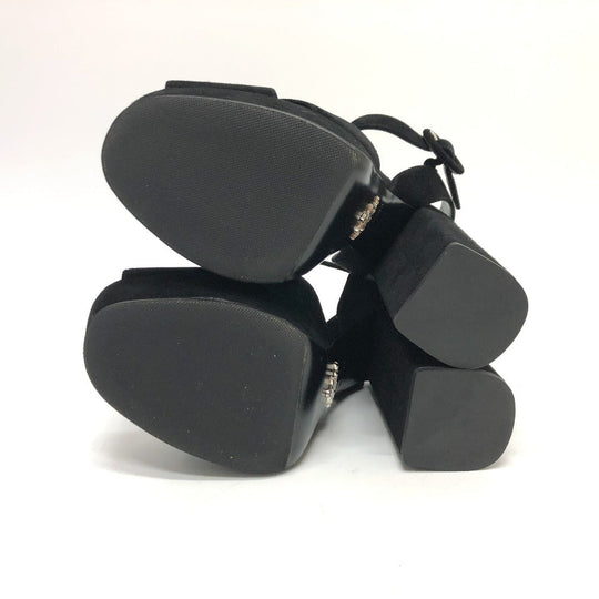 PRADA Sandals 1XP882 suede black strap Women 36 Used Authentic
