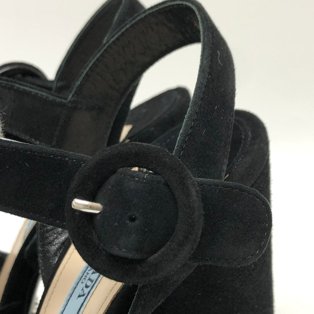 PRADA Sandals 1XP882 suede black strap Women 36 Used Authentic