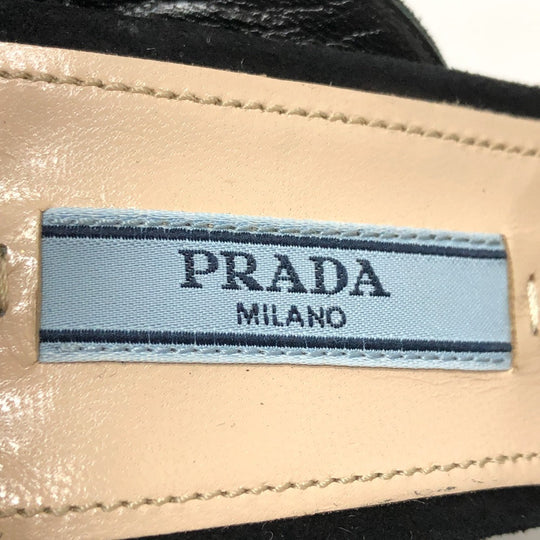 PRADA Sandals 1XP882 suede black strap Women 36 Used Authentic