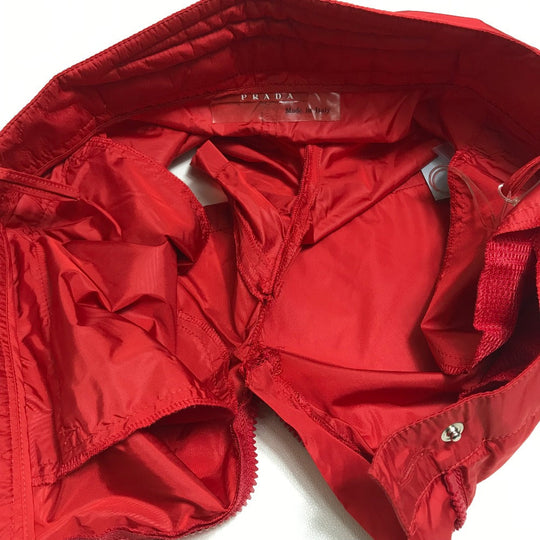 PRADA Shorts 1H2055 Nylon Red PRADA Sports With logo mens 40 Used Authentic