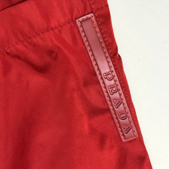 PRADA Shorts 1H2055 Nylon Red PRADA Sports With logo mens 40 Used Authentic