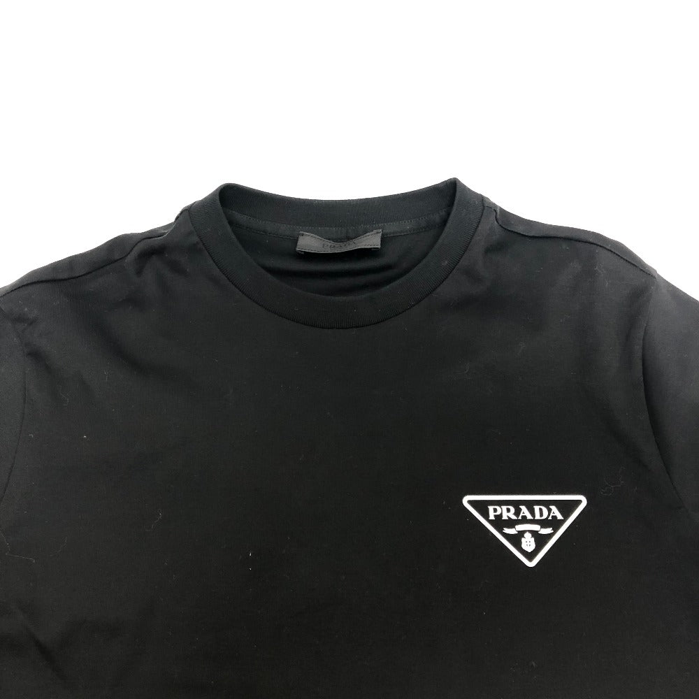 PRADA Short sleeve T-shirt UJN656 cotton black Interlock mens ‚r Used Authentic