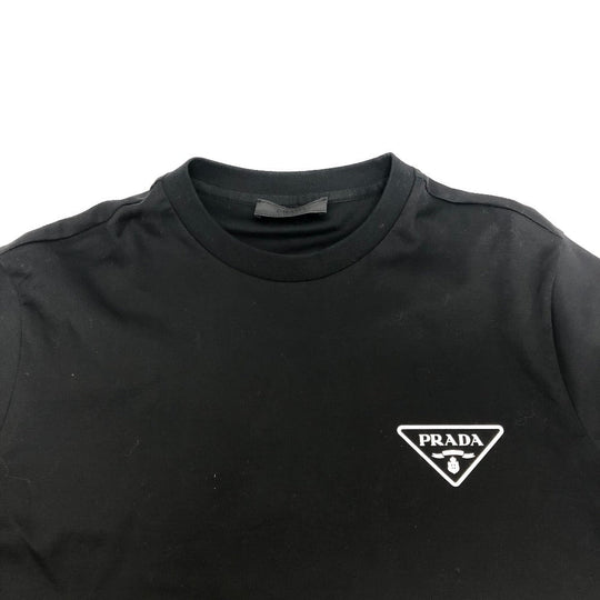 PRADA Short sleeve T-shirt UJN656 cotton black Interlock mens ‚r Used Authentic
