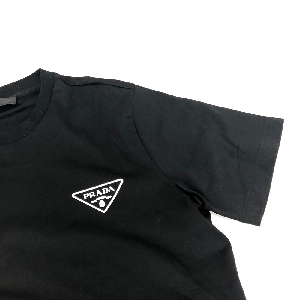 PRADA Short sleeve T-shirt UJN656 cotton black Interlock mens ‚r Used Authentic