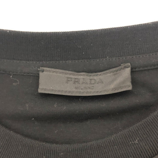 PRADA Short sleeve T-shirt UJN656 cotton black Interlock mens ‚r Used Authentic