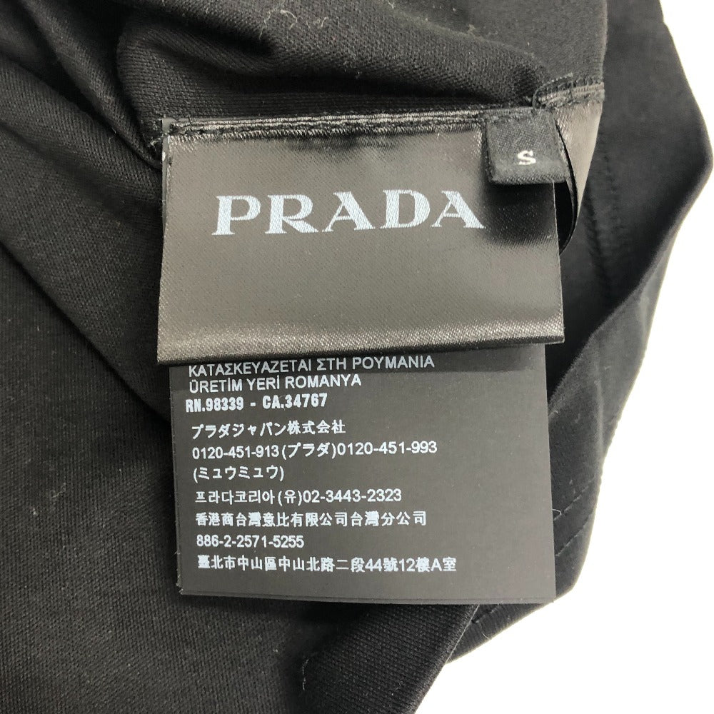 PRADA Short sleeve T-shirt UJN656 cotton black Interlock mens ‚r Used Authentic