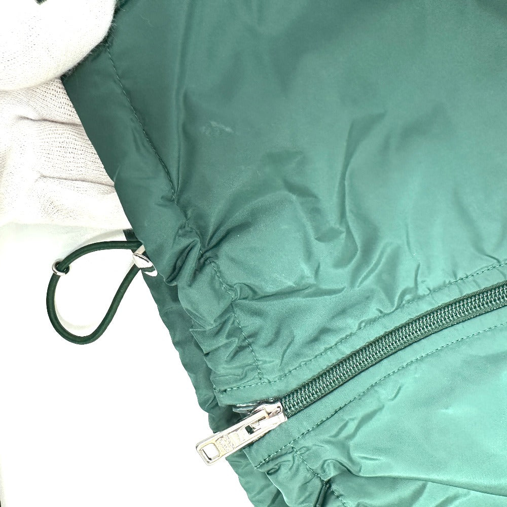 PRADA Jacket Nylon green Hoodie Long Sleeve Triangle plate with triangle logo Women 36 Used Authentic