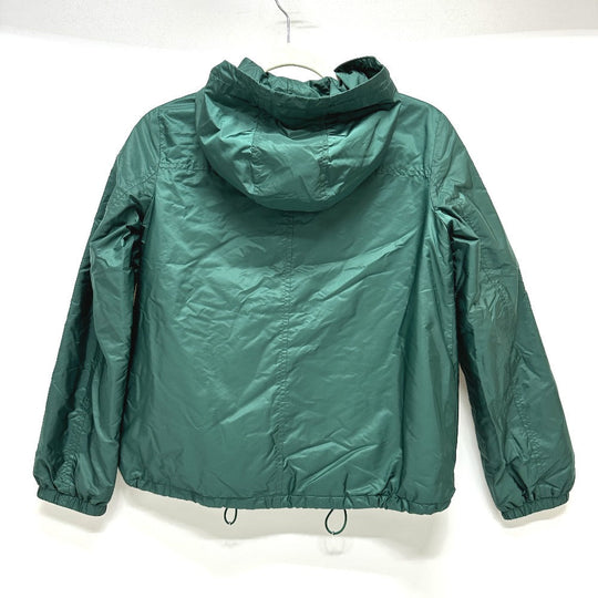 PRADA Jacket Nylon green Hoodie Long Sleeve Triangle plate with triangle logo Women 36 Used Authentic