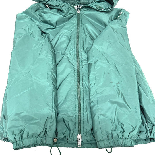 PRADA Jacket Nylon green Hoodie Long Sleeve Triangle plate with triangle logo Women 36 Used Authentic