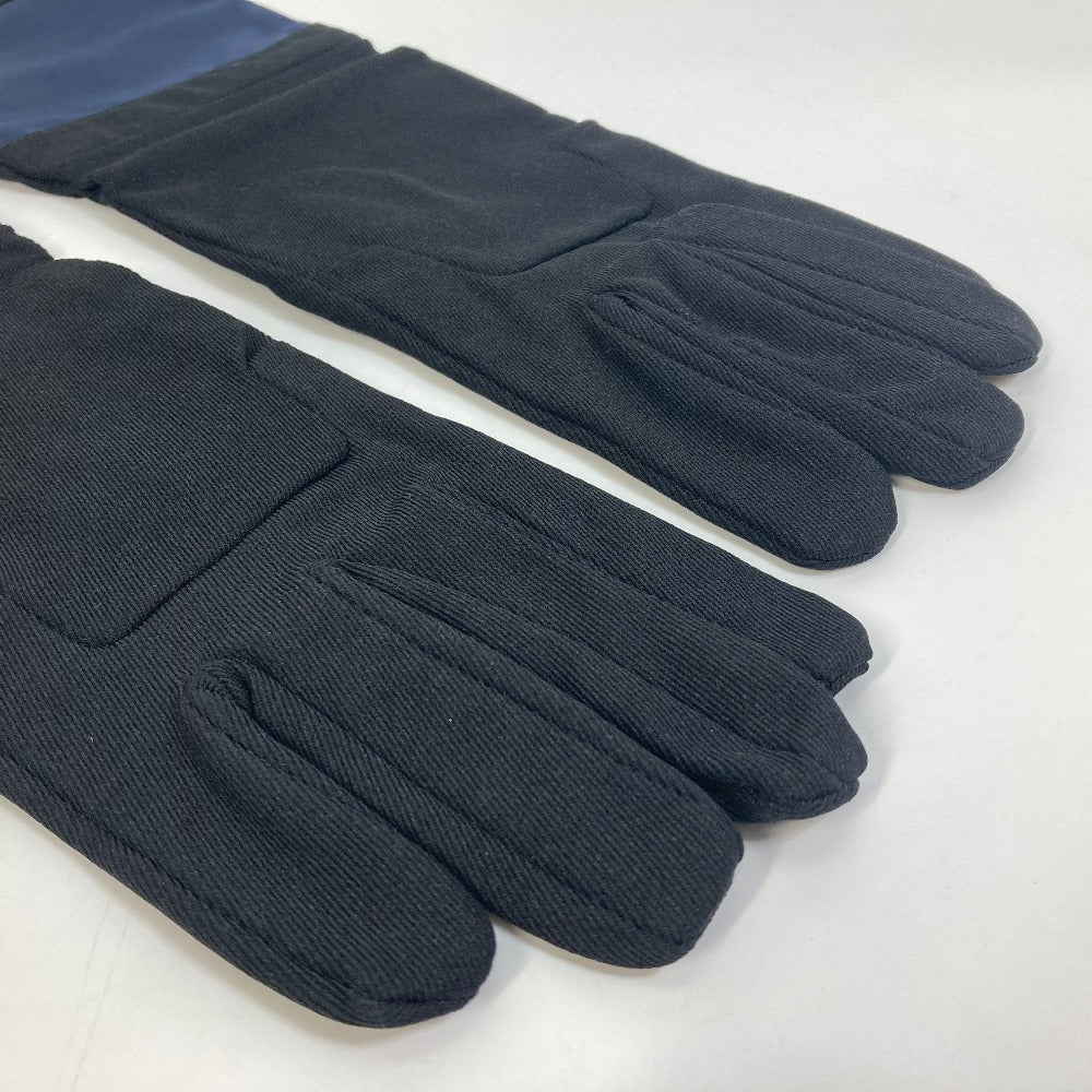 PRADA Glove 2G0980 Nylon canvas black test GUANTI logo mens 9 Used Authentic