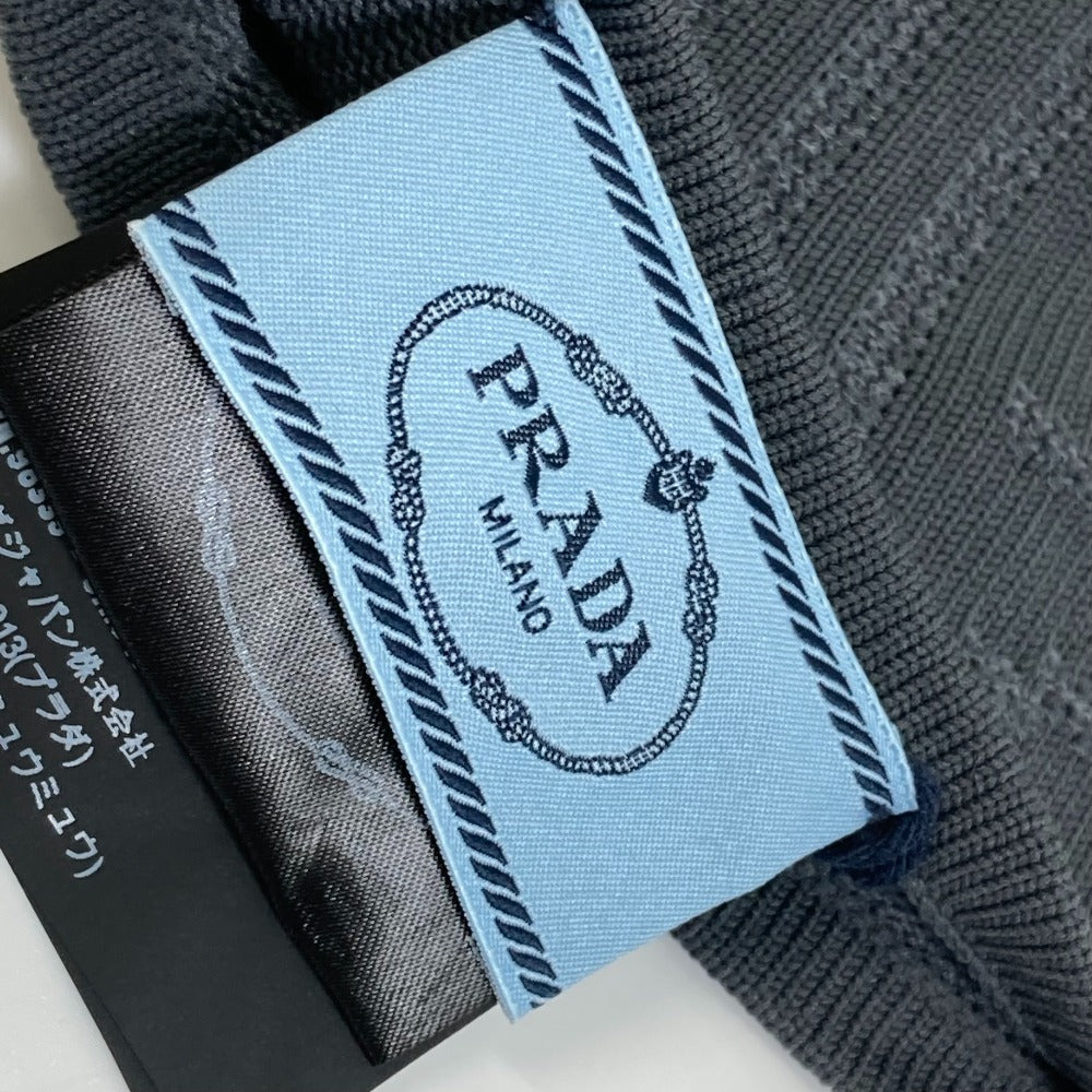 PRADA gloves 27388 polyester gray logo Women L Used Authentic
