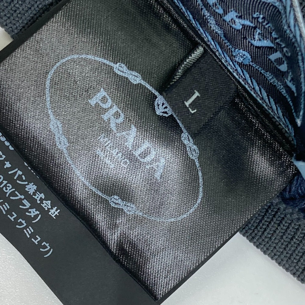 PRADA gloves 27388 polyester gray logo Women L Used Authentic