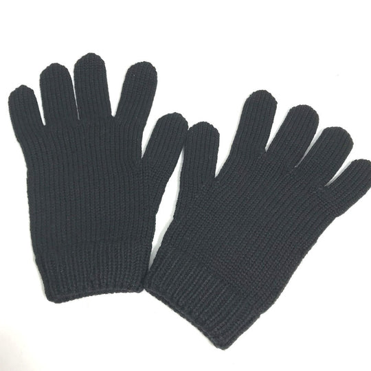 PRADA gloves wool black Glove key key design Women L Used Authentic