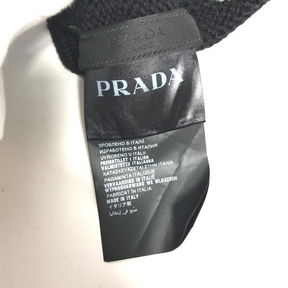 PRADA gloves wool black Glove key key design Women L Used Authentic