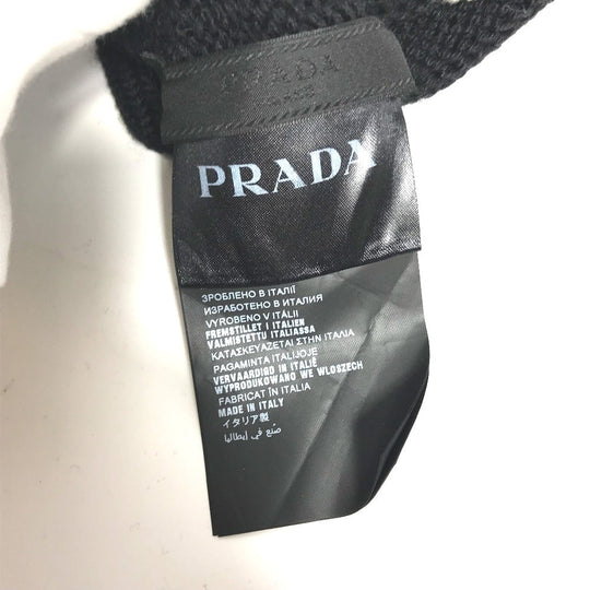 PRADA gloves wool black Glove key key design Women L Used Authentic
