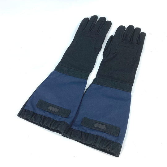 PRADA Glove Nylon, Rayon black logo long Women 7.5 Used Authentic