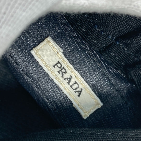 PRADA Glove Nylon, Rayon black logo long Women 7.5 Used Authentic