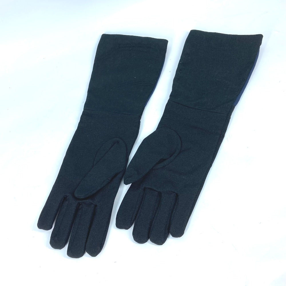 PRADA Glove Nylon, Rayon black logo long Women 7.5 Used Authentic
