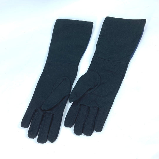 PRADA Glove Nylon, Rayon black logo long Women 7.5 Used Authentic