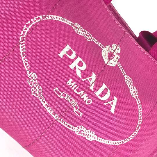 PRADA Tote Bag canvas pink Canapa Women Used Authentic