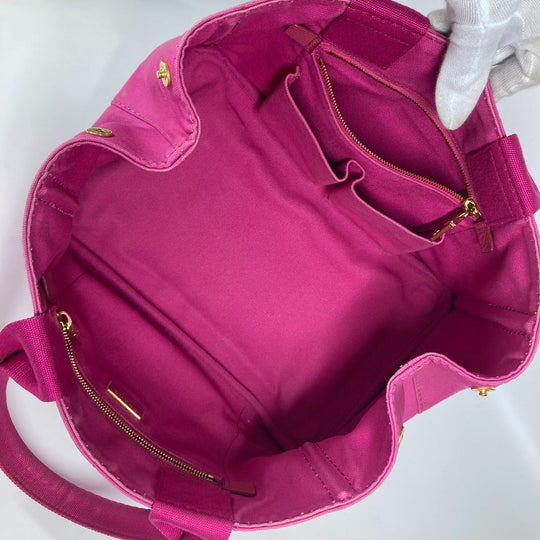 PRADA Tote Bag canvas pink Canapa Women Used Authentic