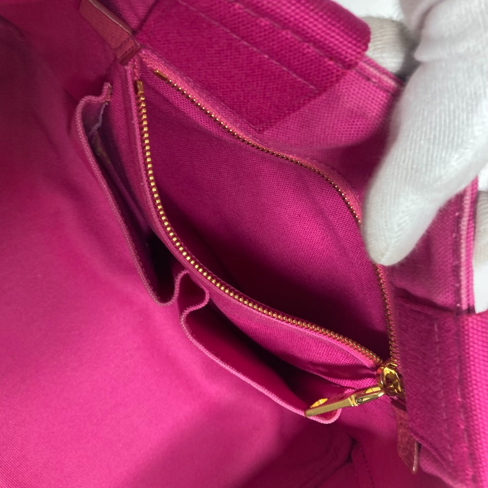 PRADA Tote Bag canvas pink Canapa Women Used Authentic
