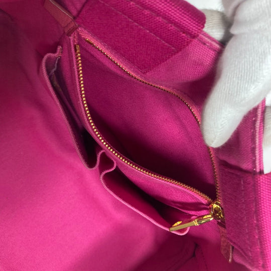 PRADA Tote Bag canvas pink Canapa Women Used Authentic