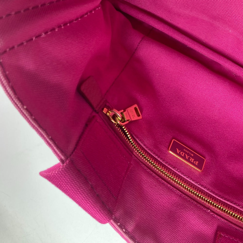 PRADA Tote Bag canvas pink Canapa Women Used Authentic