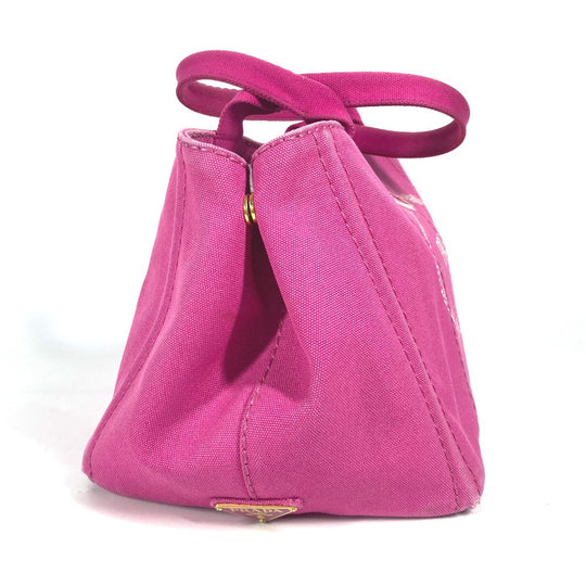 PRADA Tote Bag canvas pink Canapa Women Used Authentic