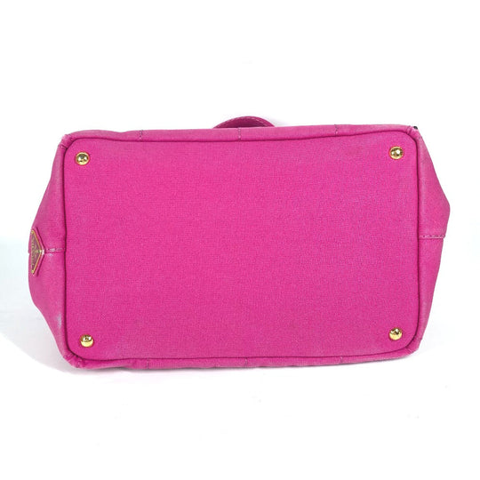 PRADA Tote Bag canvas pink Canapa Women Used Authentic