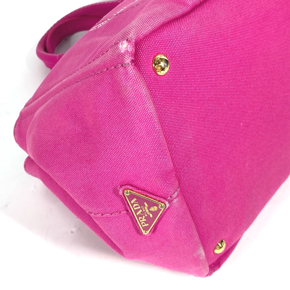 PRADA Tote Bag canvas pink Canapa Women Used Authentic