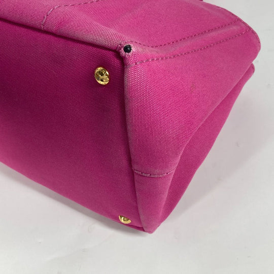 PRADA Tote Bag canvas pink Canapa Women Used Authentic