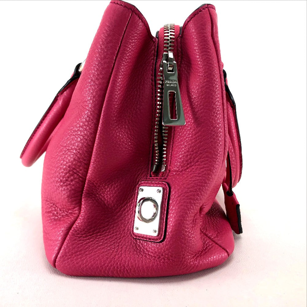 PRADA Handbag BN2853 leather pink Viterodino Women Used Authentic