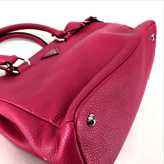 PRADA Handbag BN2853 leather pink Viterodino Women Used Authentic