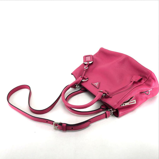 PRADA Handbag BN2853 leather pink Viterodino Women Used Authentic