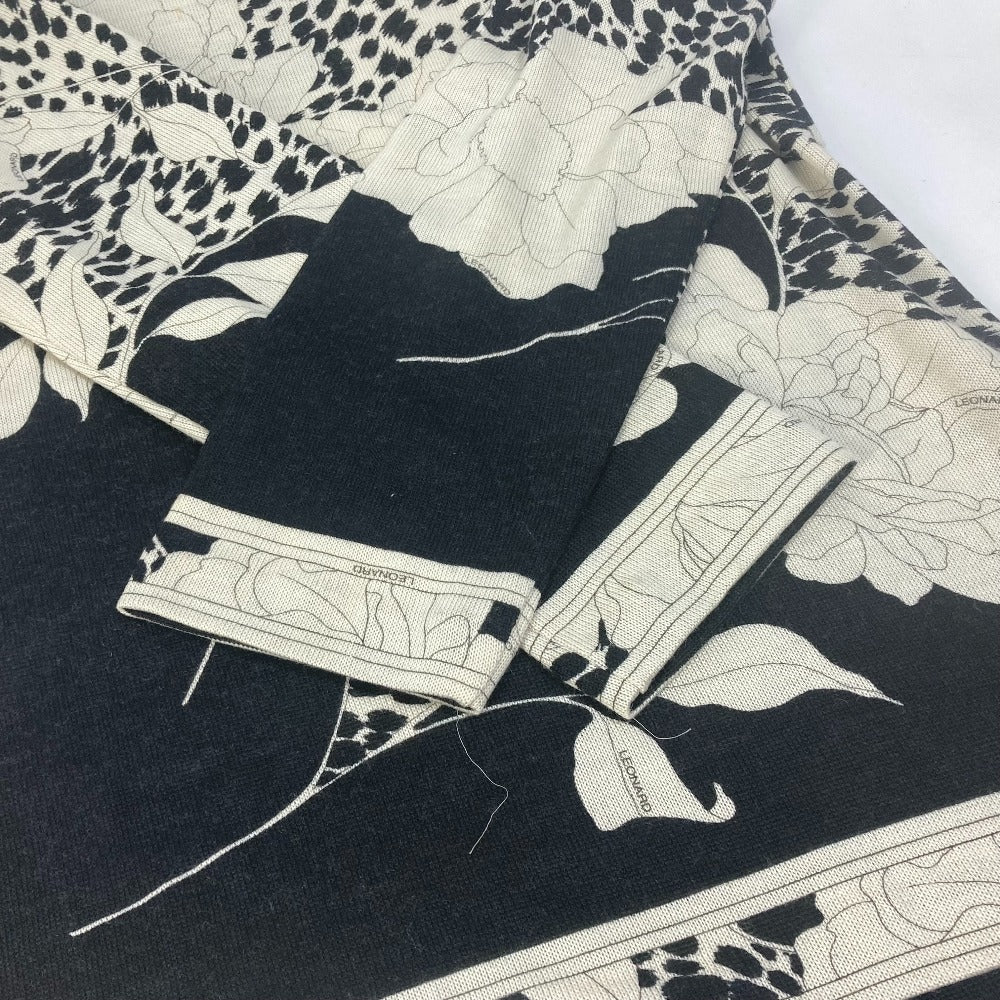 LEONARD knit Wool, Silk black Tops Apparel Flower pattern Women ‚k Used Authentic