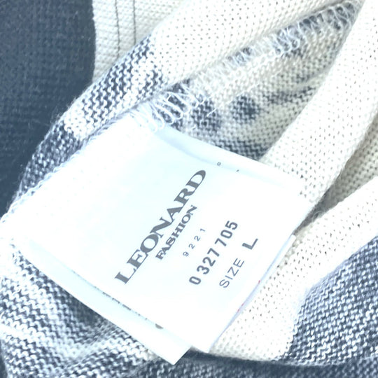 LEONARD knit Wool, Silk black Tops Apparel Flower pattern Women ‚k Used Authentic