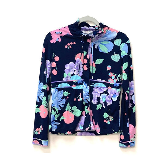 LEONARD cardigan polyester Navy Outerwear floral pattern flower 40