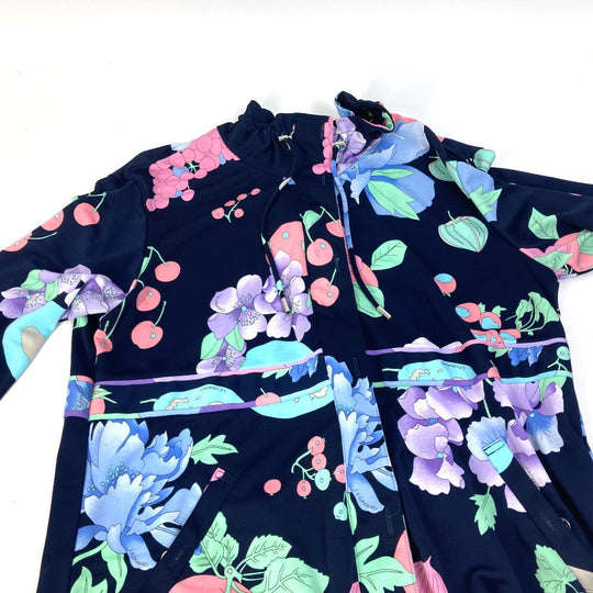 LEONARD cardigan polyester Navy Outerwear floral pattern flower 40
