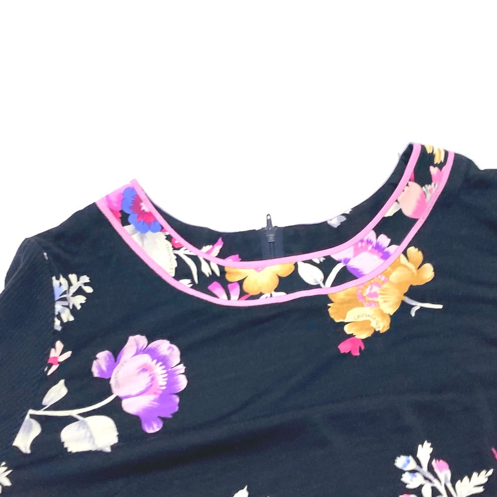 LEONARD Long sleeve shirt knit black Floral Women 42 Used Authentic