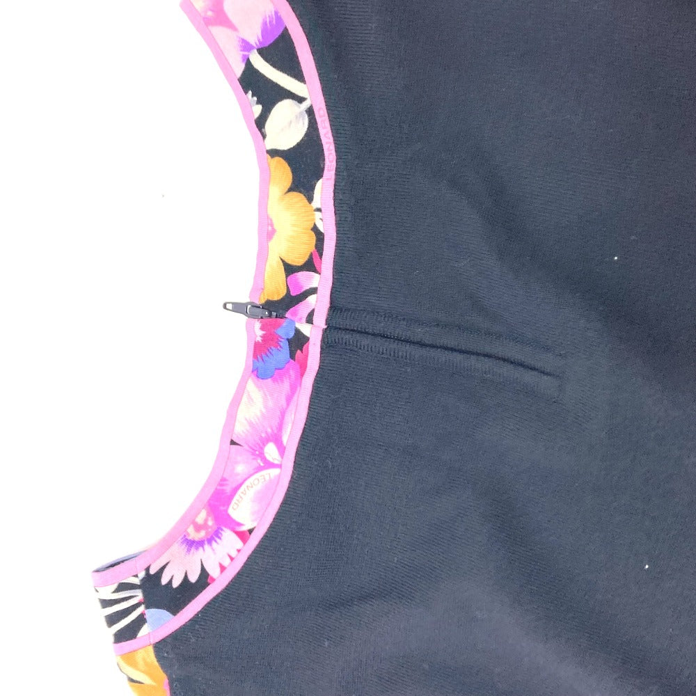 LEONARD Long sleeve shirt knit black Floral Women 42 Used Authentic