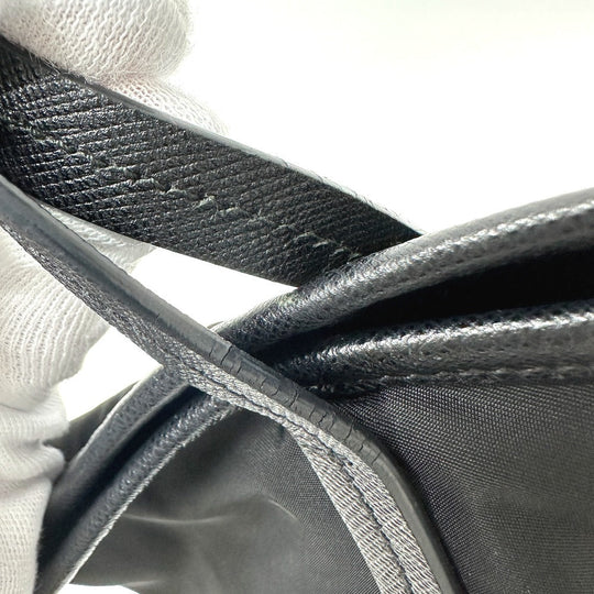 PRADA Tote Bag 1BG065 Nylon, Velour black Kaye trompe l'oeil Women Used Authentic