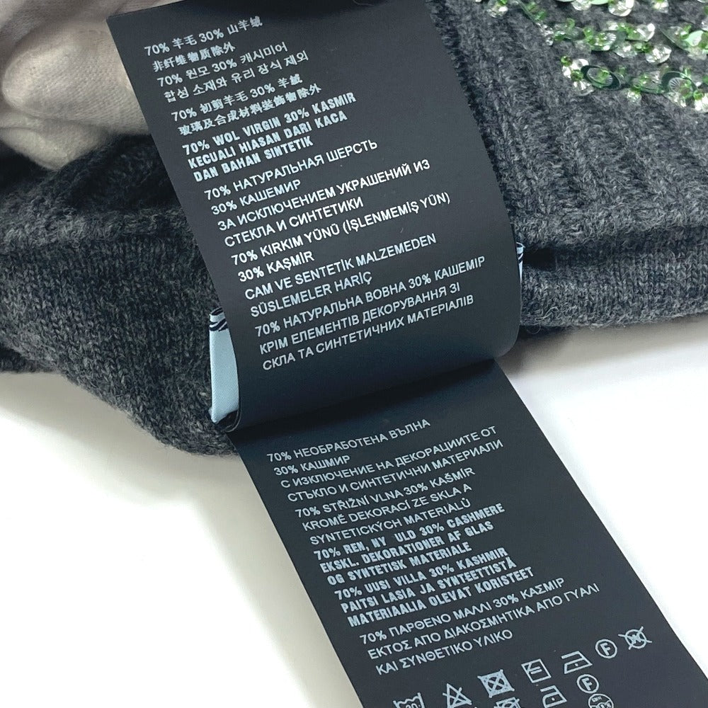 PRADA Knit hat wool gray apparel Sequin Women XS Used Authentic