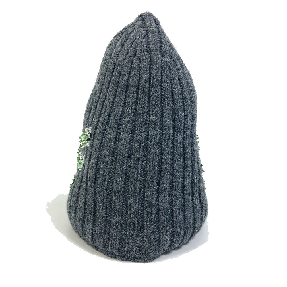 PRADA Knit hat wool gray apparel Sequin Women XS Used Authentic